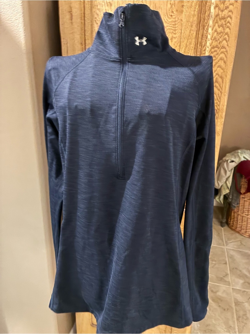 Under Armour Women’s Navy 1/2-Zip  Long Sleeve (Also selling matching leggings).
